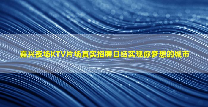 嘉兴夜场KTV片场真实招聘日结实现你梦想的城市